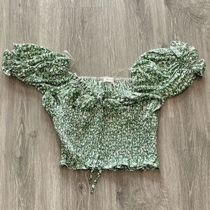 Flower blouse crop top